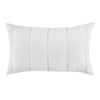 Rawi Lumbar King Pillow Sham, 20x36 Channel Stitch White Ramie Cotton