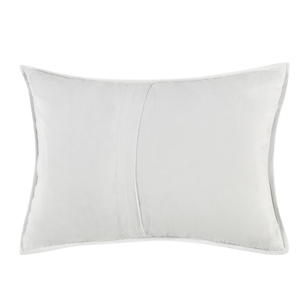 Rawi Standard Pillow Sham Channel Stitch White Ramie Cotton 20x26