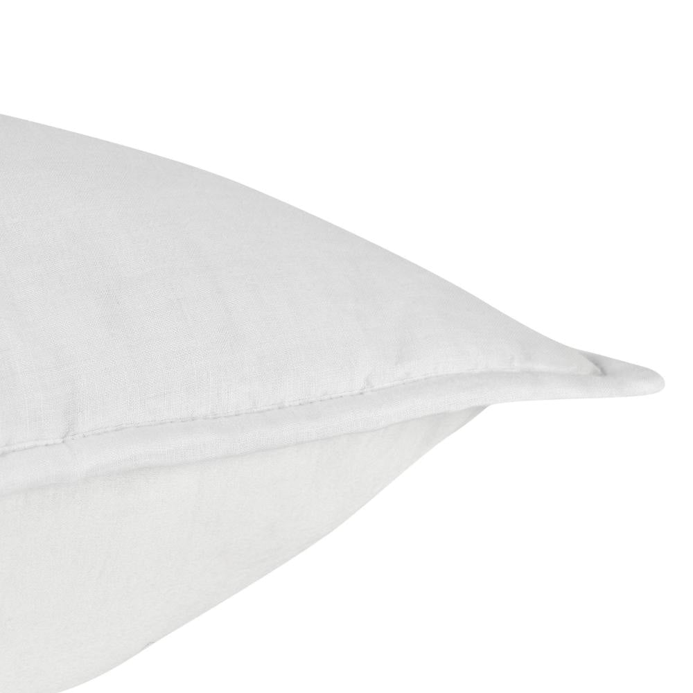 Rawi Standard Pillow Sham Channel Stitch White Ramie Cotton 20x26