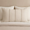 Rawi Lumbar King Pillow Sham, 20x36 Beige Channel Stitch Ramie Cotton