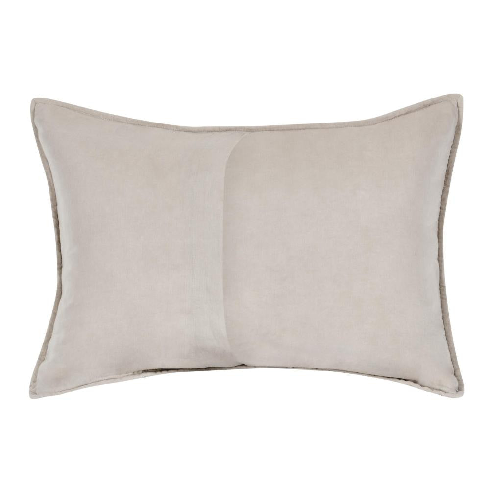 Rawi Standard Pillow Sham 20x26 Beige Channel Stitch Ramie Cotton