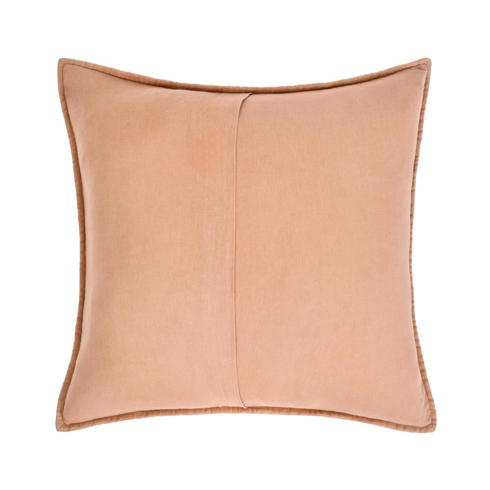 Rawi Square Euro Pillow Sham 26 Inch Clay Channel Stitch Ramie Cotton