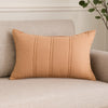 Rawi Lumbar King Pillow Sham, 20x36 Clay Channel Stitch Ramie Cotton