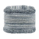 Kobi Square Ottoman Pouf 18 Inch Blue Polyester Boho Knitted Texture BM331509