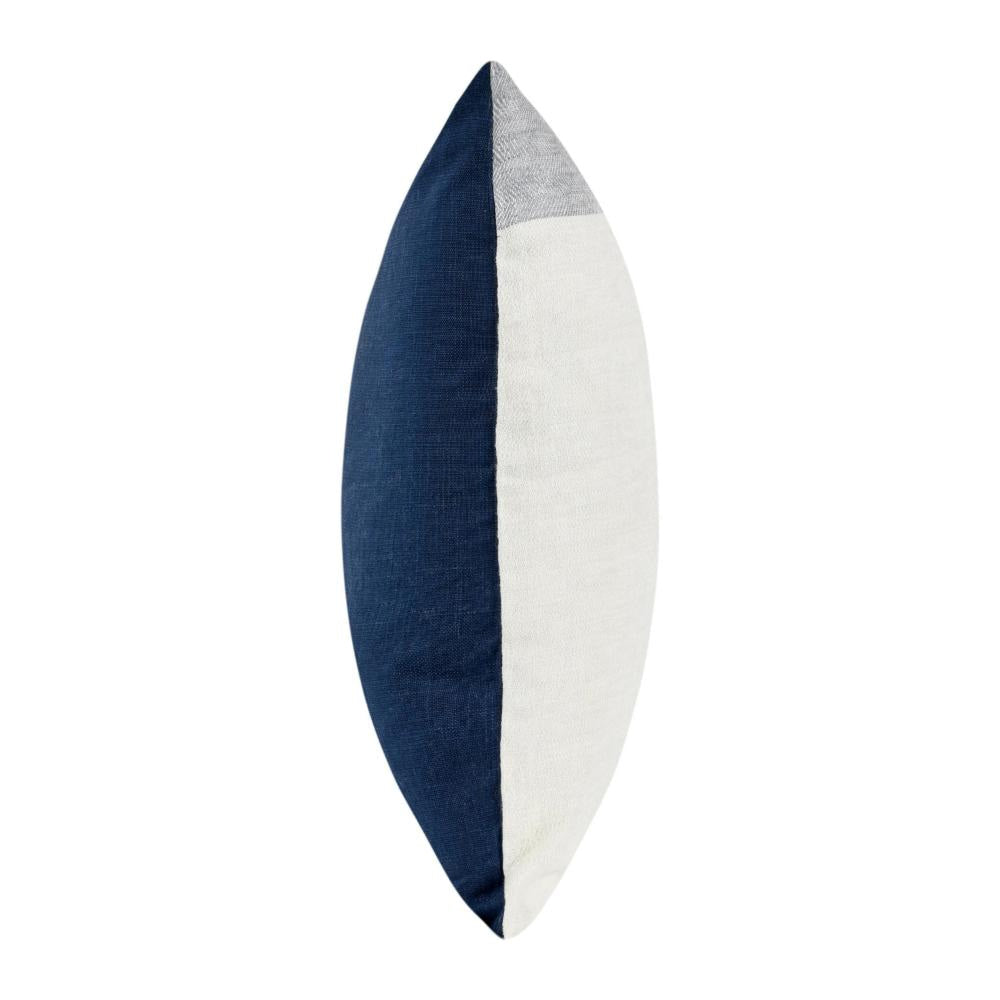 Throw Pillow 22 Inch Subtle Stripe Design White Gray Flax Linen BM331510