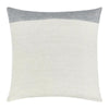 Throw Pillow, 22 Inch Subtle Stripe Design, White Gray Flax Linen