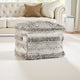 Anny Ottoman Pouf 18 Inch Gray Polyester Boho Knitted Texture BM331511