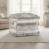 Anny Ottoman Pouf, 18 Inch Gray Polyester, Boho Knitted Texture