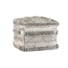 Anny Ottoman Pouf, 18 Inch Gray Polyester, Boho Knitted Texture