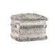 Anny Ottoman Pouf, 18 Inch Gray Polyester, Boho Knitted Texture