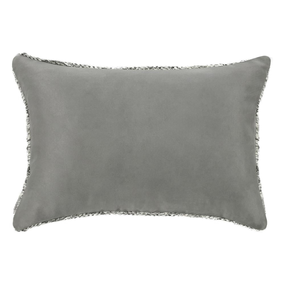 Dolu Lumbar Throw Pillow Hand Woven Texture 14x20 Inch Gray
