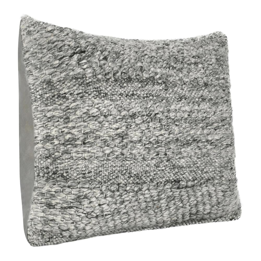 Dolu Lumbar Throw Pillow Hand Woven Texture 14x20 Inch Gray