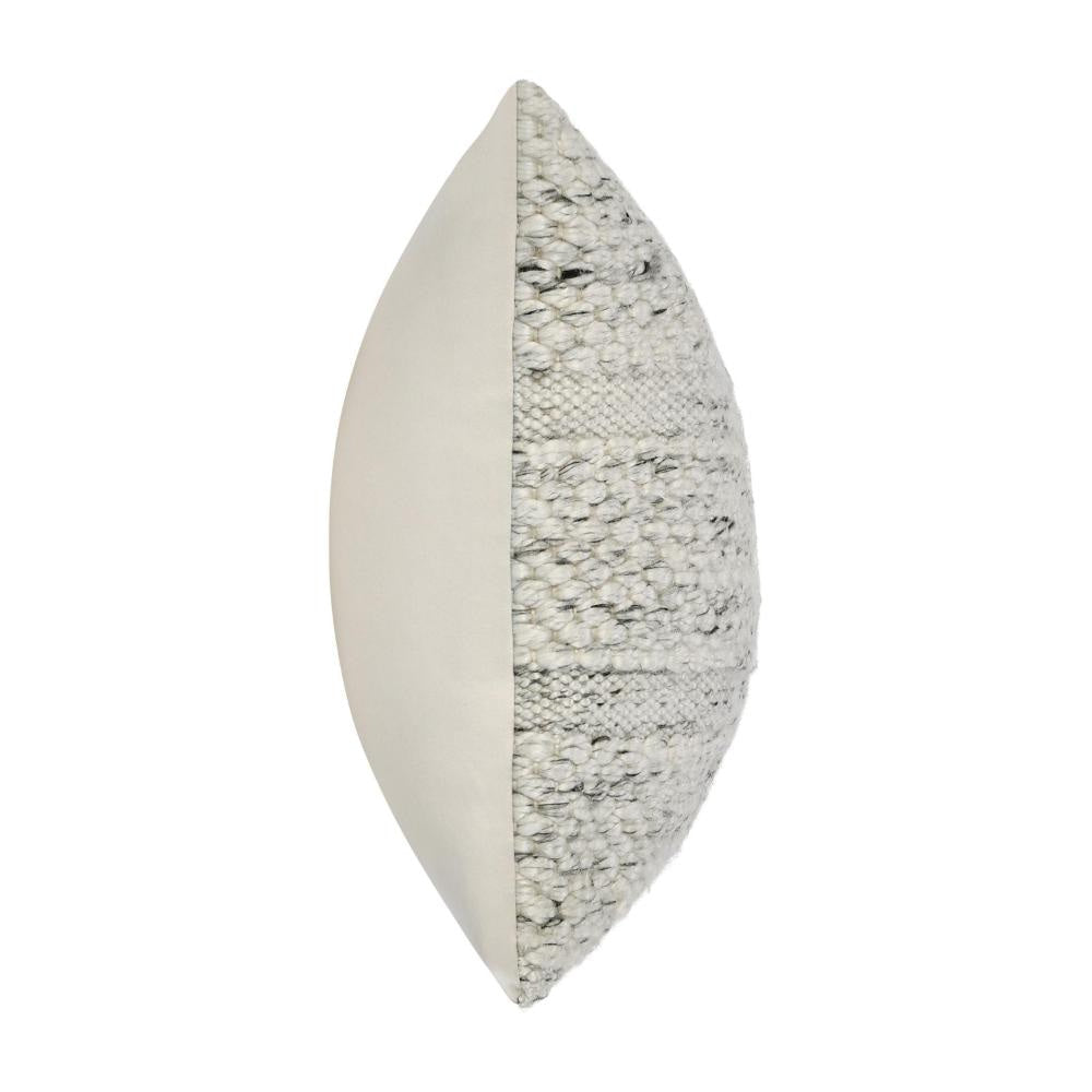 Dolu Lumbar Throw Pillow Hand Woven Texture 20 Inch Recycled Ivory