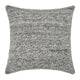 Dolu Throw Pillow, Hand Woven Texture, 24 Inch Recycled, Dark Gray