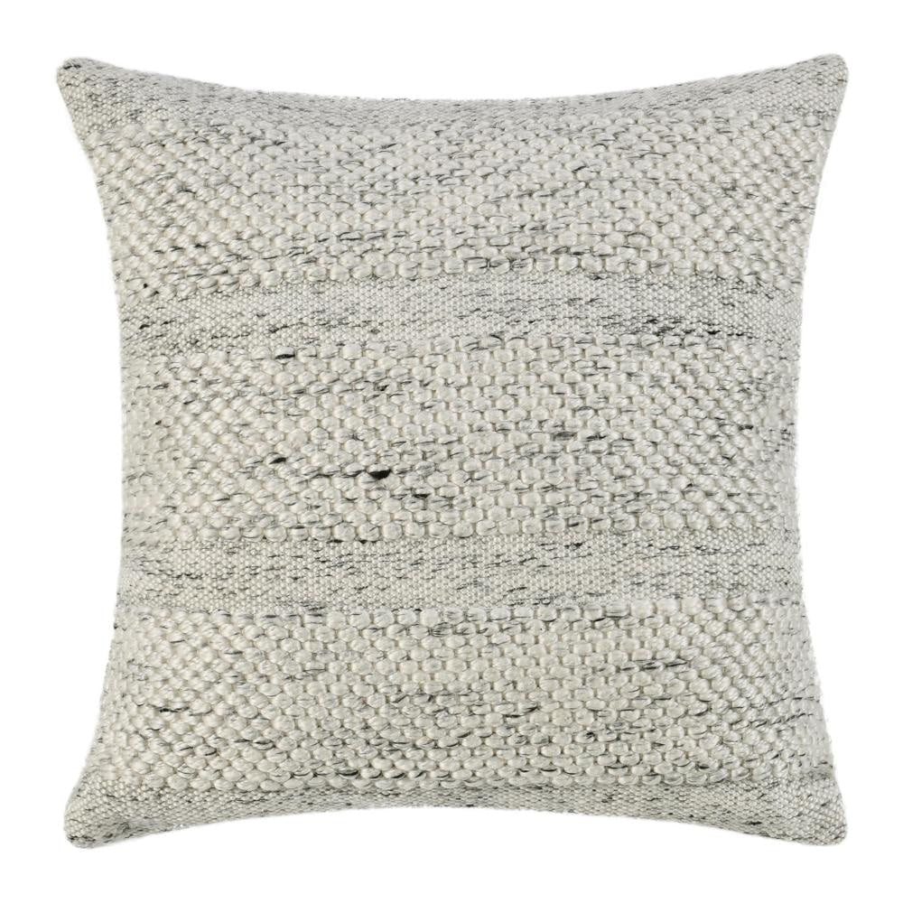 Dolu Throw Pillow, Hand Woven Texture, 24 Inch Recycled, Ivory White