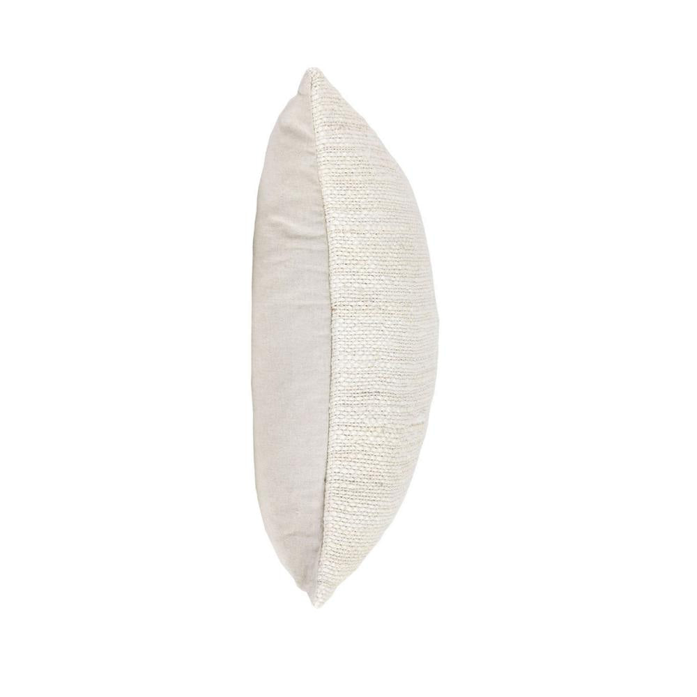 Alty Throw Pillow 22 Inch Ivory Woven Jute Design Feather Insert BM331519