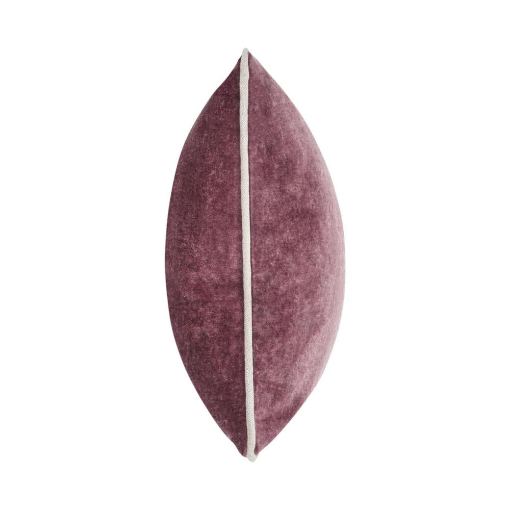 Hillary Lumbar Throw Pillow 14x20in Purple Cotton Velvet Reversible