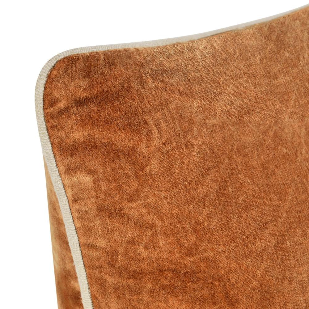 Hillary Throw Pillow Square 18 Inch Brown Cotton Velvet Reversible