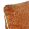 Hillary Throw Pillow, Square 18 Inch Brown Cotton Velvet, Reversible