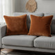 Hillary Throw Pillow, Square 18 Inch Brown Cotton Velvet, Reversible