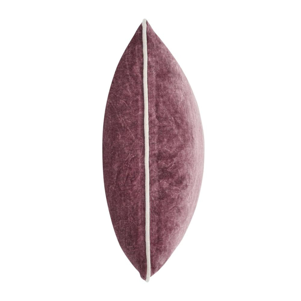 Hillary Throw Pillow Square 18 Inch Purple Cotton Velvet Reversible