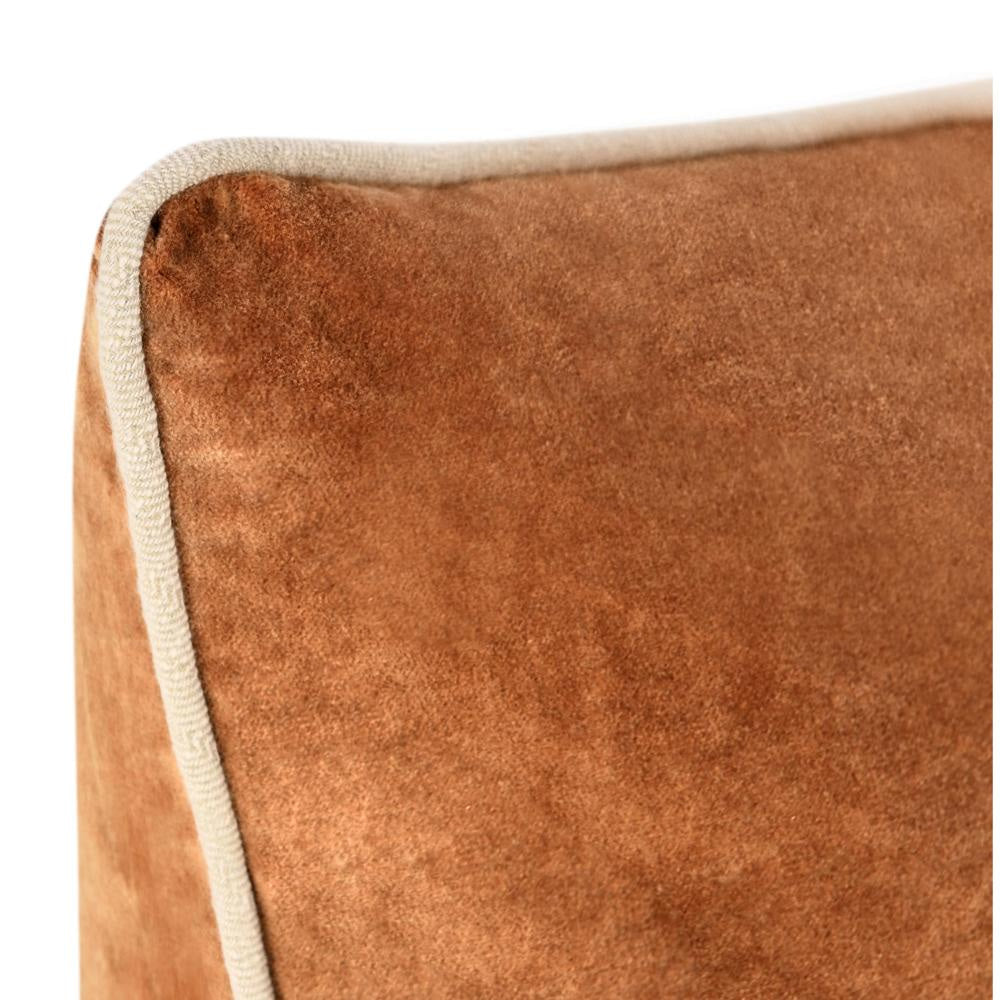 Hillary Throw Pillow Square 22 Inch Brown Cotton Velvet Reversible
