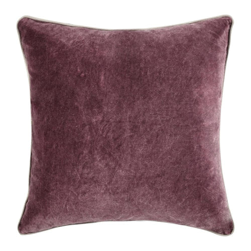 Hillary Throw Pillow, Square 22 Inch Purple Cotton Velvet, Reversible