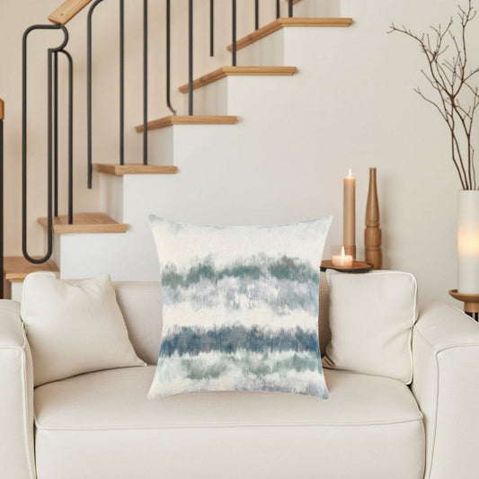 Square Throw Pillow 22 Inch Blue and Green Digital Print Cotton BM331528