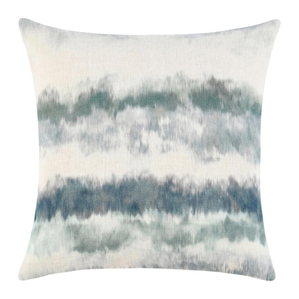 Square Throw Pillow, 22 Inch Blue and Green Digital Print, Cotton