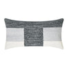 Skio Lumbar Throw Pillow, Marble Yarn Texture, 14x26 Inch Gray Viscose