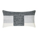 Skio Lumbar Throw Pillow, Marble Yarn Texture, 14x26 Inch Gray Viscose