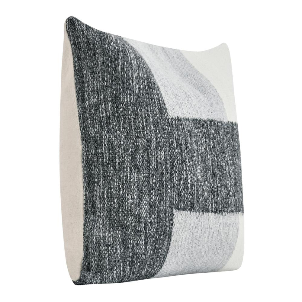 Skio Throw Pillow Marble Yarn Texture Square 22 Inch Gray Viscose