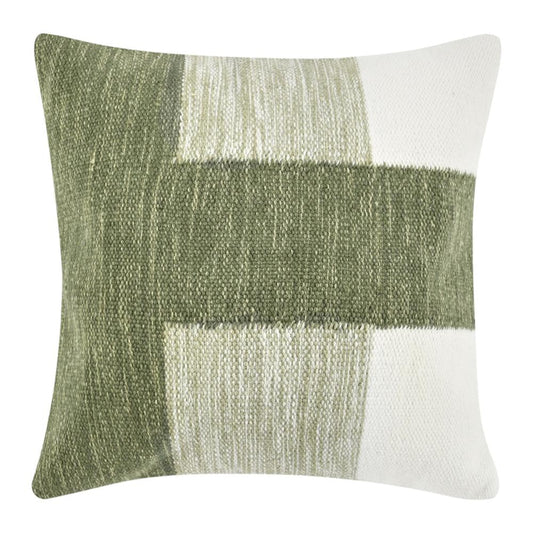 Skio Throw Pillow, Marble Yarn Texture, Square 22 Inch Green Viscose
