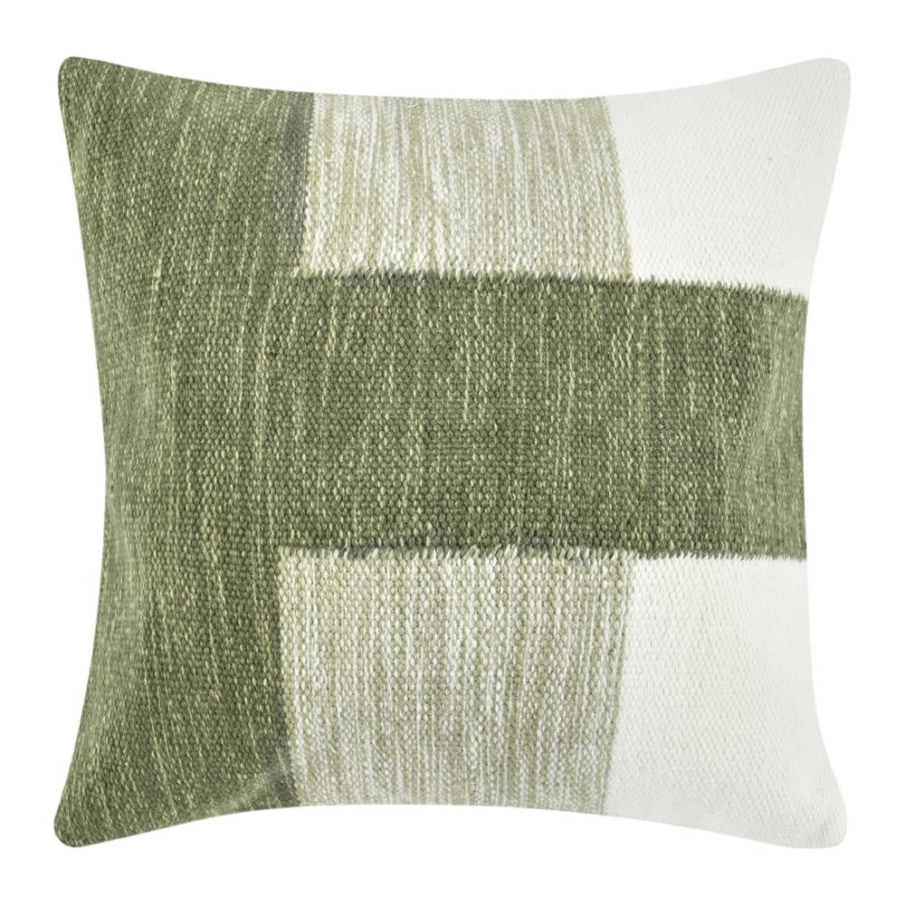 Skio Throw Pillow, Marble Yarn Texture, Square 22 Inch Green Viscose