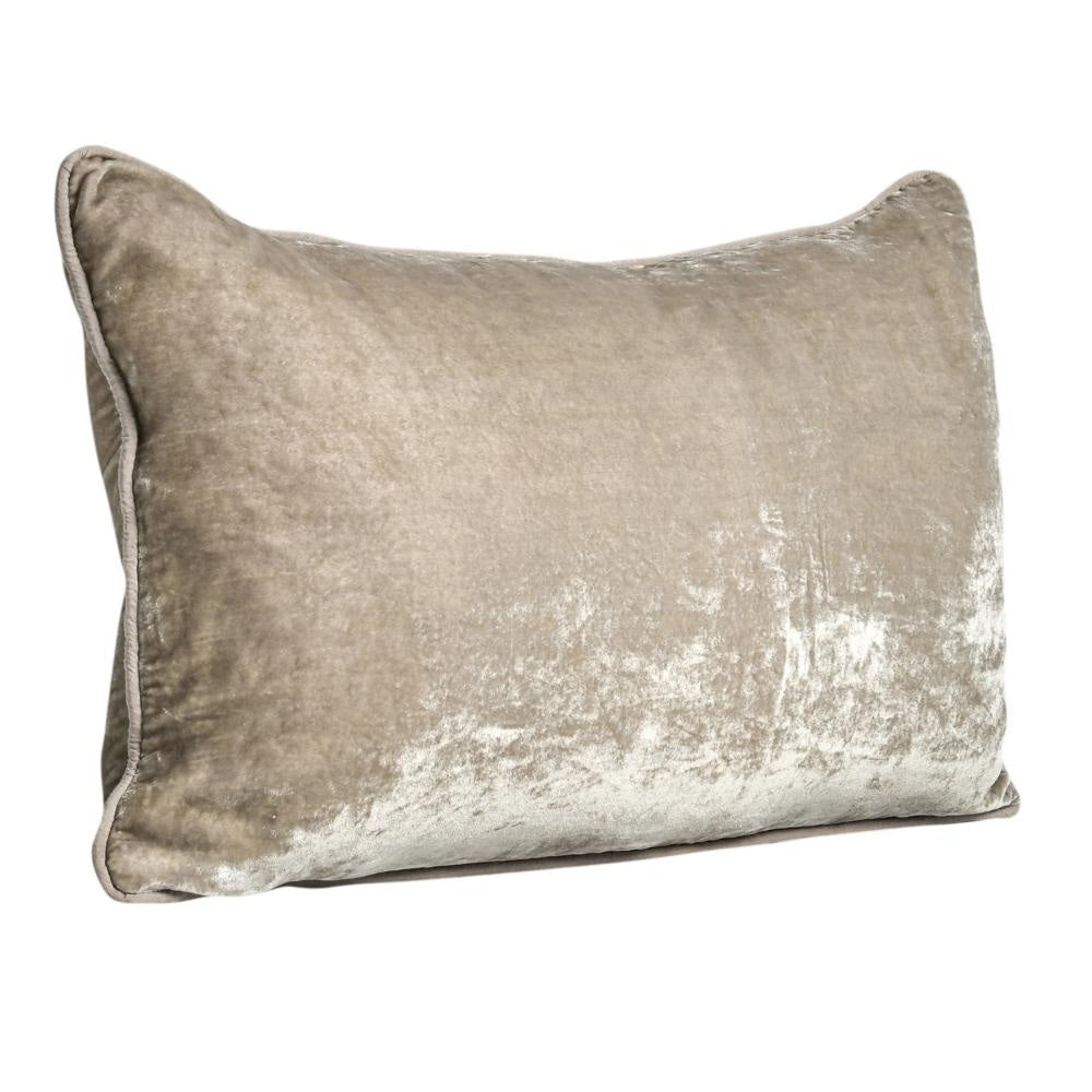 Timo Lumbar Throw Pillow 14x26 Inch Beige Viscose Reversible Design