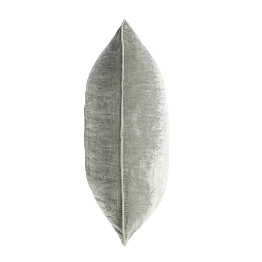 Timo Throw Pillow Square 24 Inch Gray Silk Viscose Reversible