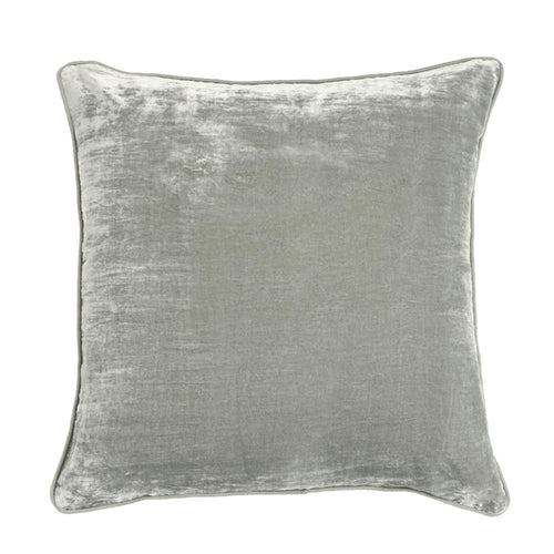 Timo Throw Pillow, Square 24 Inch Gray Silk Viscose, Reversible