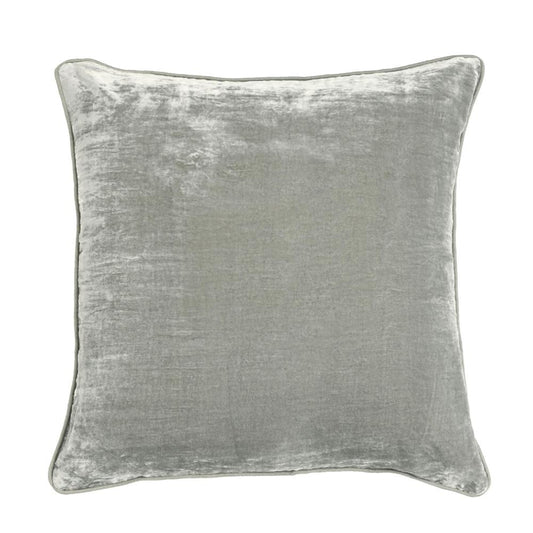 Timo Throw Pillow, Square 24 Inch Gray Silk Viscose, Reversible