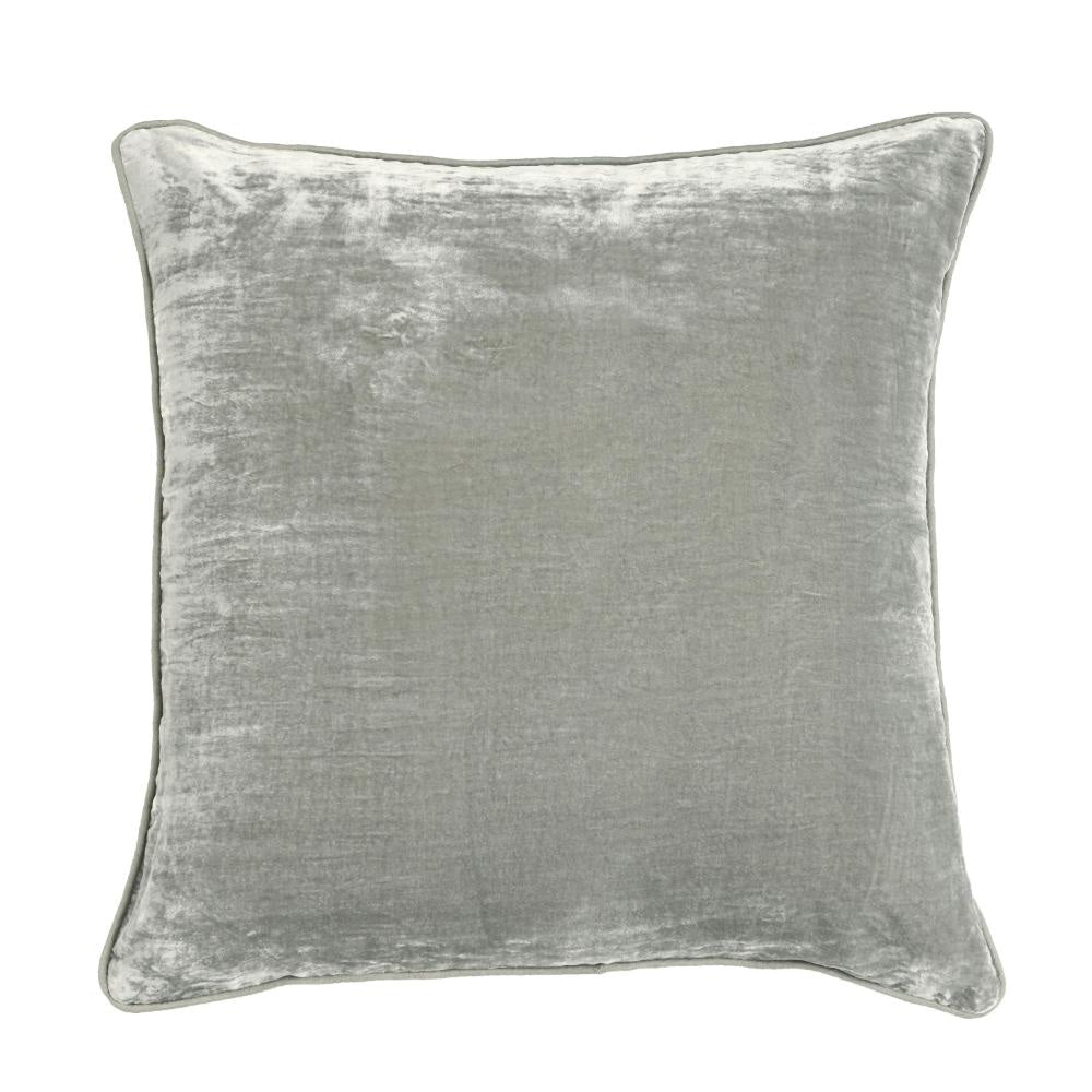 Timo Throw Pillow, Square 24 Inch Gray Silk Viscose, Reversible