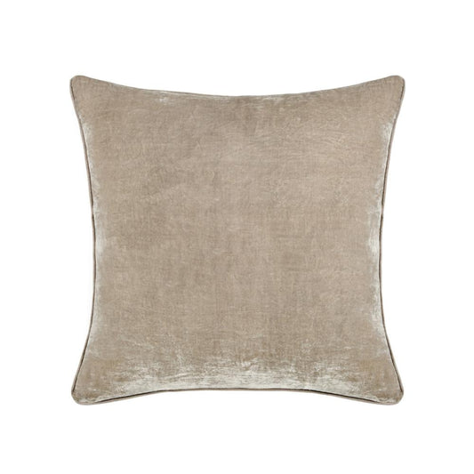 Timo Throw Pillow, Square 24 Inch Beige Silk Viscose, Reversible