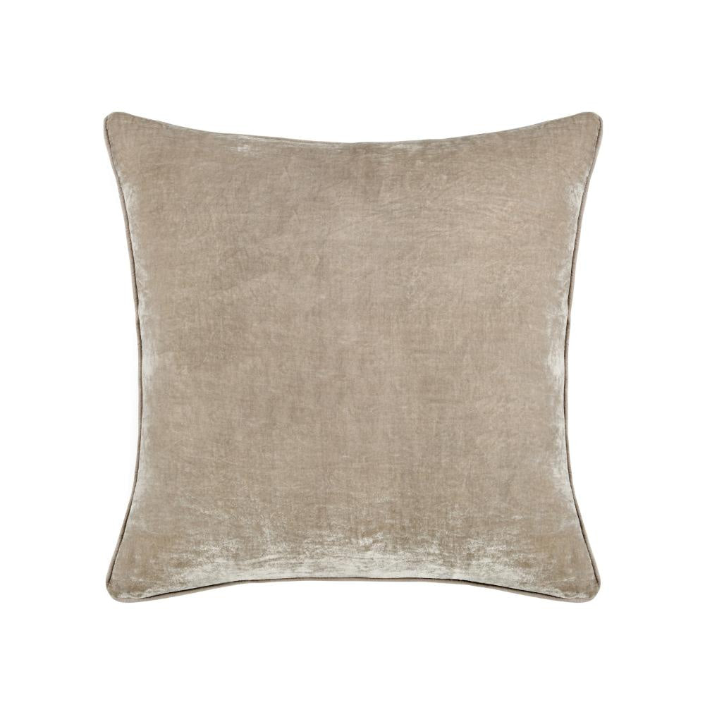 Timo Throw Pillow, Square 24 Inch Beige Silk Viscose, Reversible