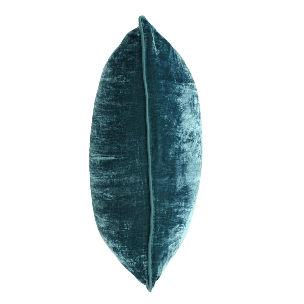 Timo Throw Pillow Square 24 Inch Teal Blue Silk Viscose Reversible