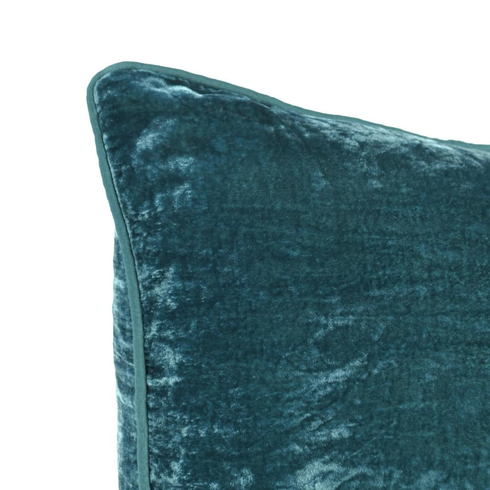 Timo Throw Pillow Square 24 Inch Teal Blue Silk Viscose Reversible
