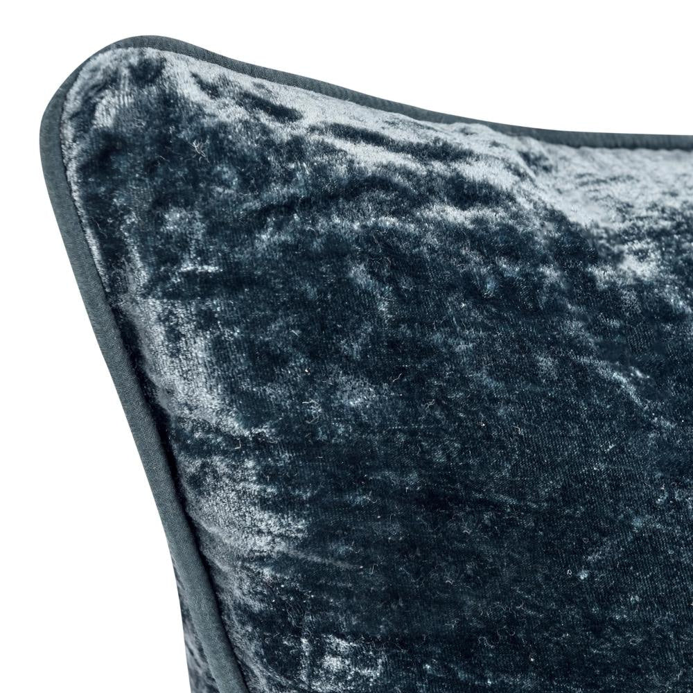 Timo Throw Pillow Square 24 Inch Blue Silk Viscose Reversible Design