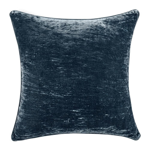 Timo Throw Pillow, Square 24 Inch Blue Silk Viscose, Reversible Design