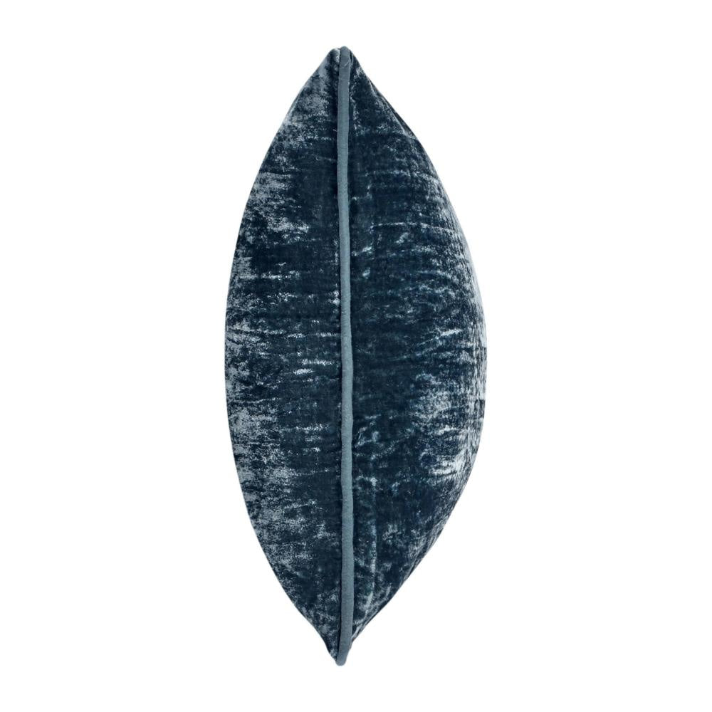 Timo Lumbar Throw Pillow 14x26 Inch Blue Silk Viscose Reversible