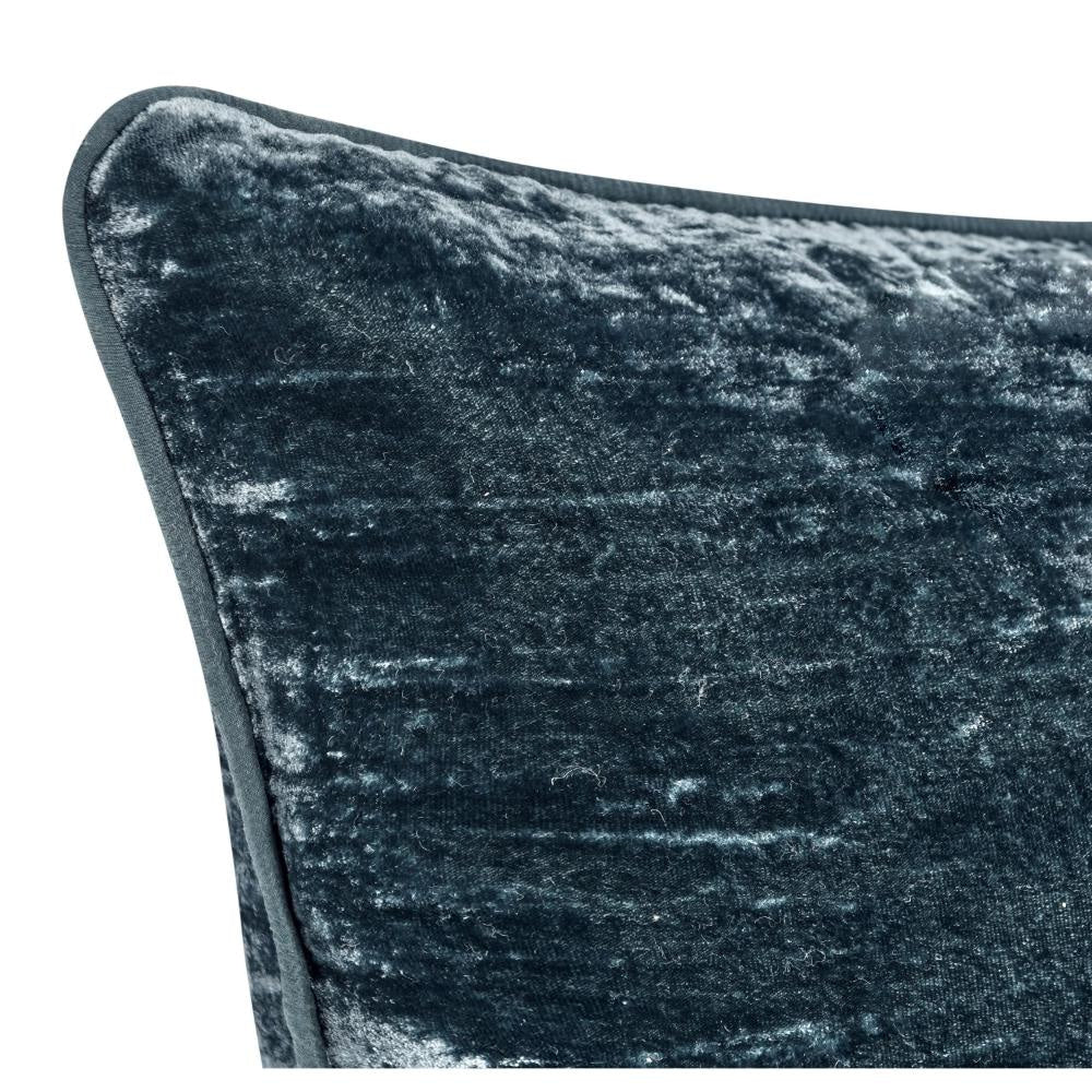 Timo Lumbar Throw Pillow 14x26 Inch Blue Silk Viscose Reversible