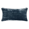 Timo Lumbar Throw Pillow, 14x26 Inch Blue Silk Viscose, Reversible