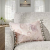Luos Lumbar Throw Pillow, 14x20 Inch Tasseled Edges, Pink Cotton Linen