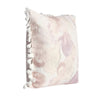 Luos Throw Pillow Tasseled Edges 20 Inch Pink Cotton Linen Blend BM331542